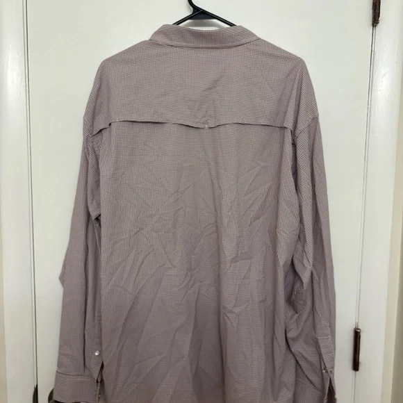 Poncho Shirt Mens XL Maroon Plaid Performance Vented Fishing Western Cowboy - Picture 4 of 4